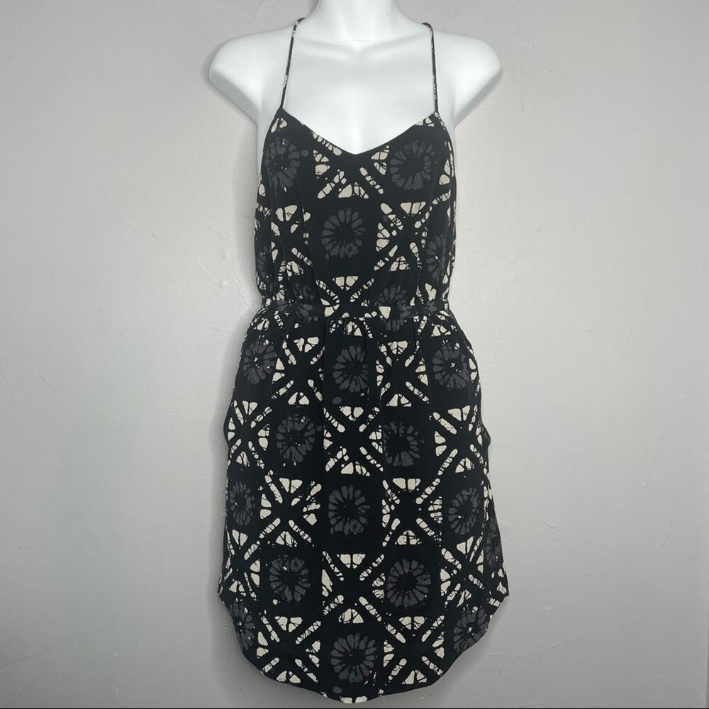 Madewell Black & Cream Patterned Mini Dress